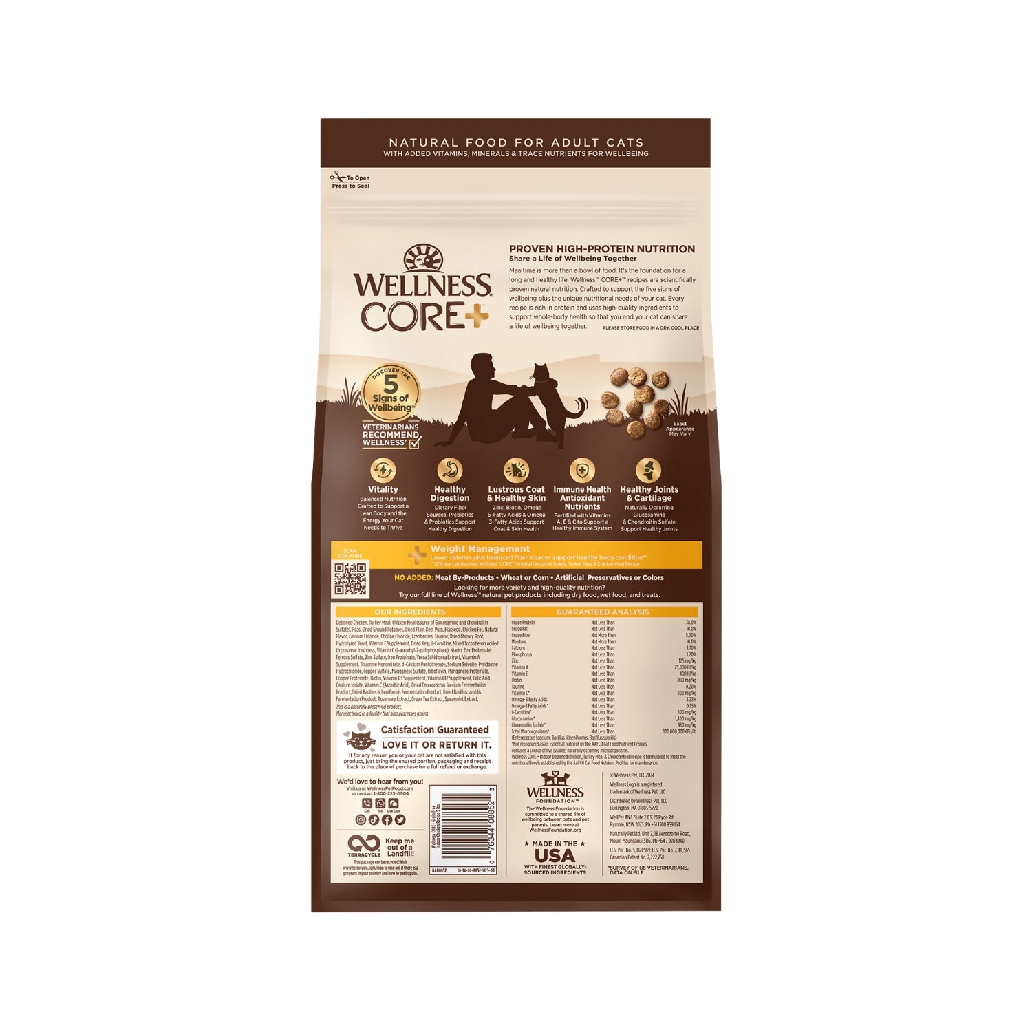 Wellness CORE+ Grain Free Indoor Deboned Chicken, Turkey & Chicken Meals Dry Cat Food