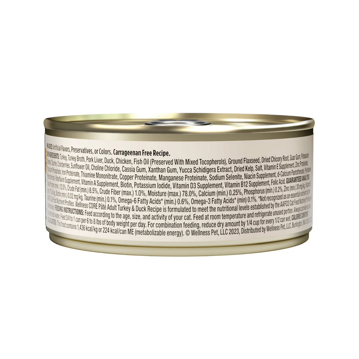 Image showcasing Wellness CORE Grain-Free Turkey & Duck Pate Canned Cat Food – Pets' Station