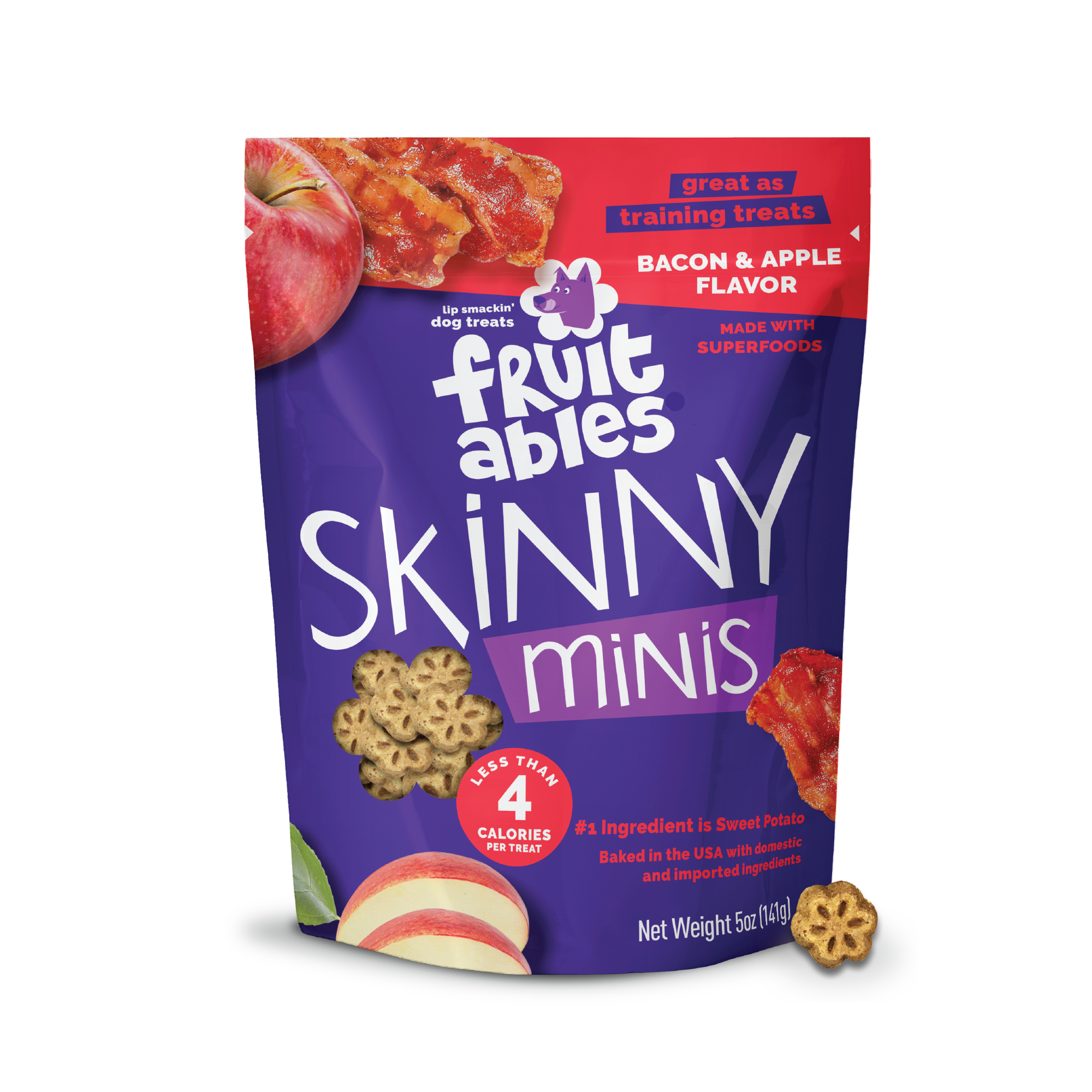 Fruitables Skinny Minis Apple Bacon Dog Treats