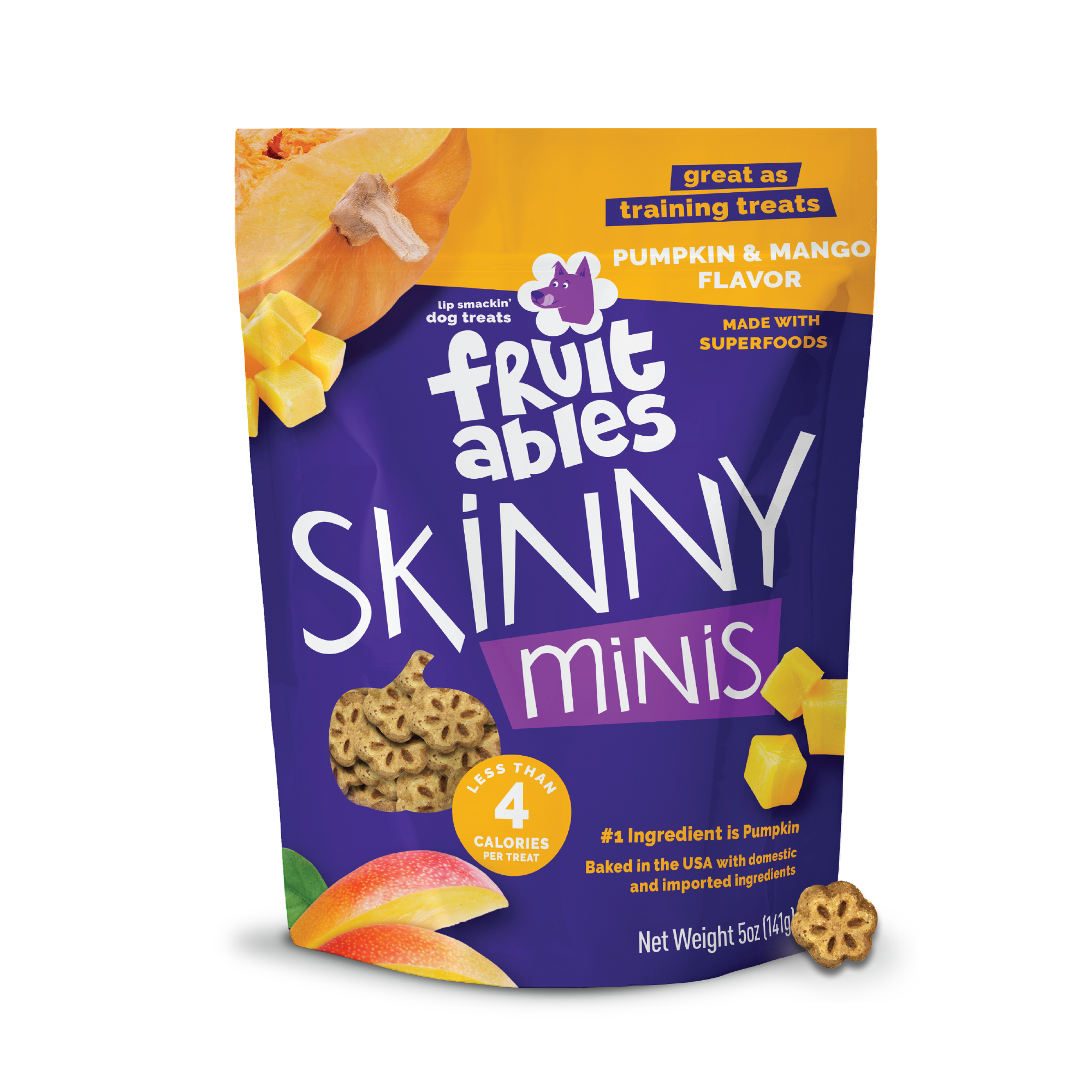 Fruitables Skinny Minis Pumpkin and Mango Chewy Dog Treats