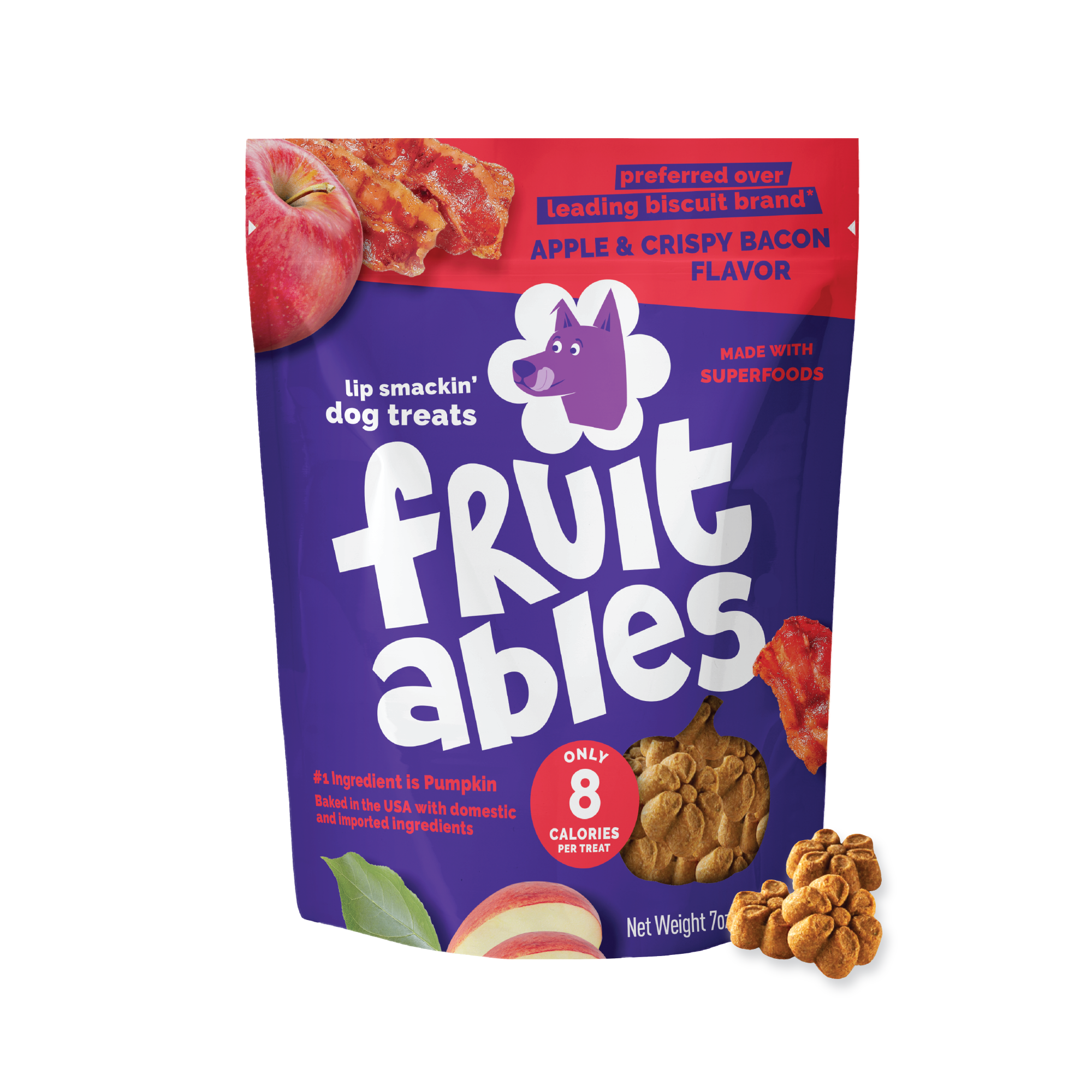Fruitables Crispy Bacon & Apple Flavor Dog Treats