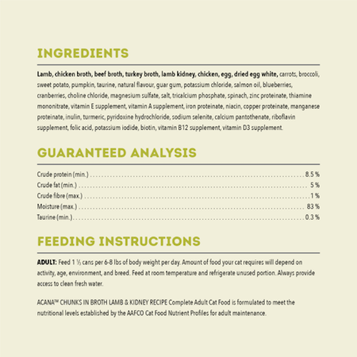 Acana Chunks In Broth Lamb & Kidney Cat Canned Food