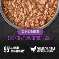 Orijen Chunks & Shreds Chicken & Tuna Entree In Bone Broth Kitten Canned Cat Food