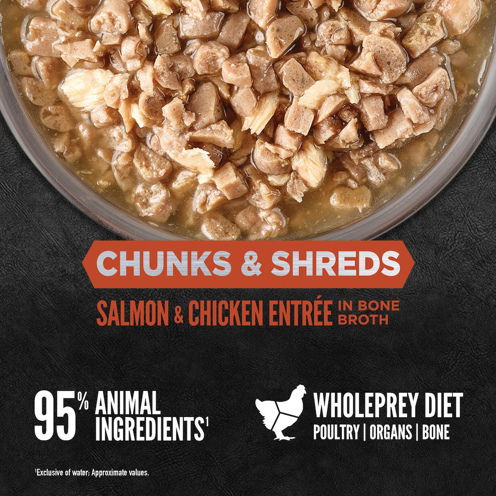 Orijen Chunks & Shreds Salmon & Chicken Entree In Bone Broth Cat Canned Food