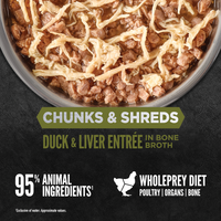 Orijen Chunks & Shreds Duck & Liver Entree In Bone Broth Cat Canned Food