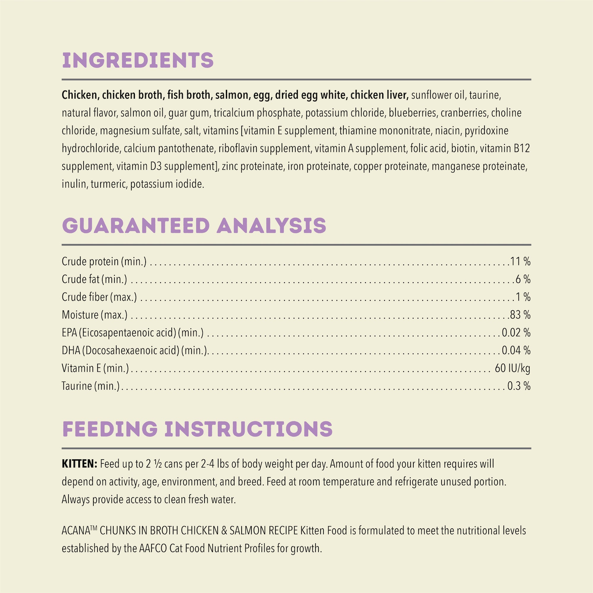 Acana Chunks In Broth Chicken & Salmon Kitten Canned Cat Food