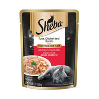 Sheba Tuna & Chicken With Bonito Flake Pouch Cat Food