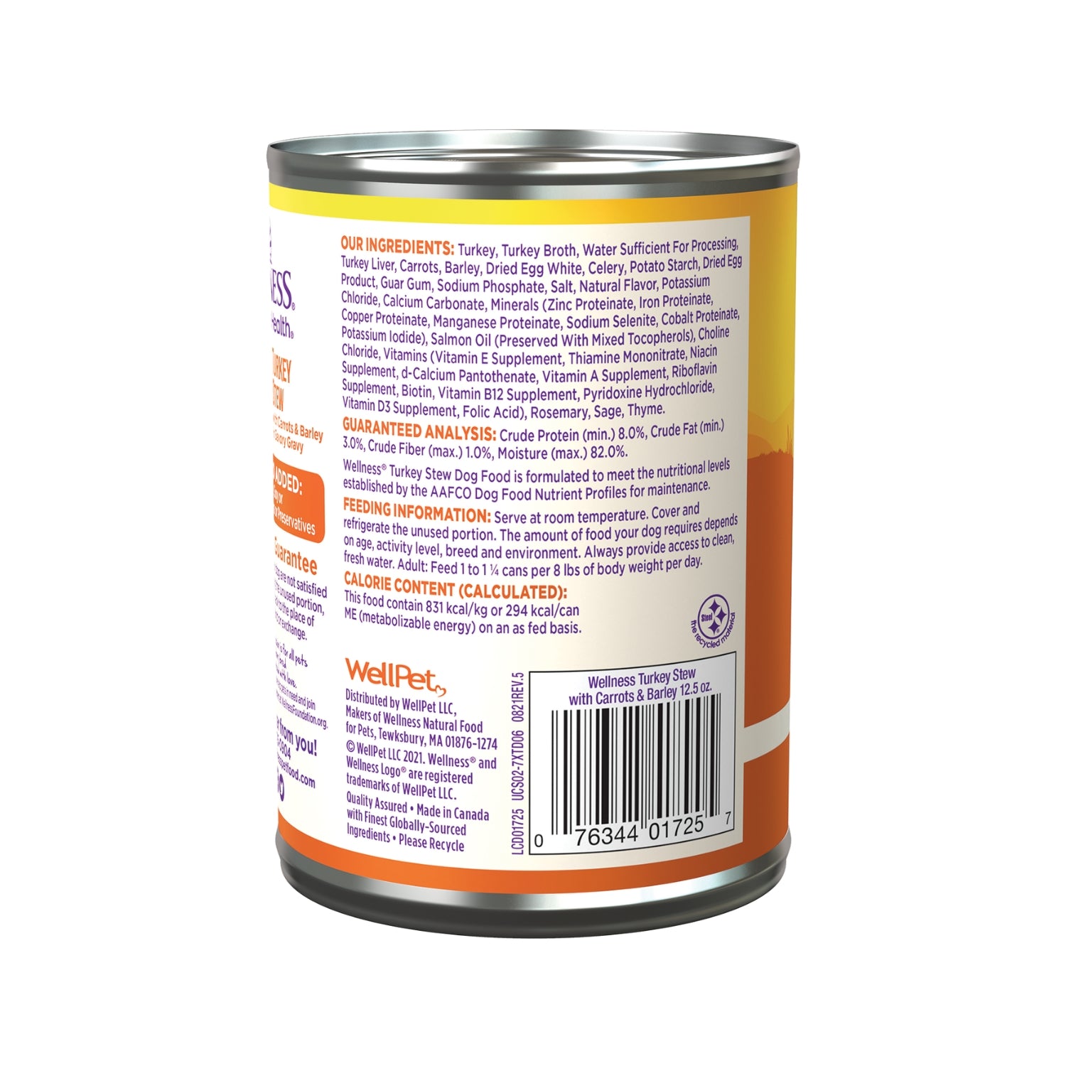 Wellness Complete Health Grain-Free Turkey Stew with Barley & Carrots in Savory Gravy Wet Dog Food