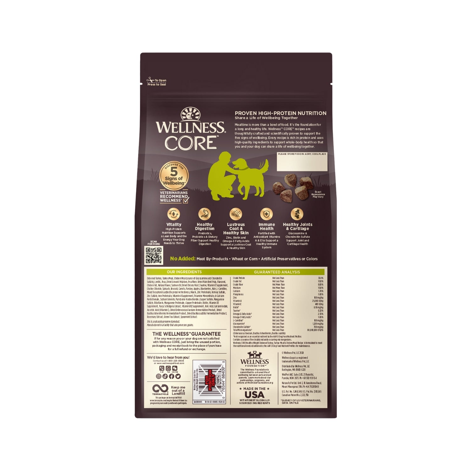 Wellness CORE Grain Free Healthy Weight Adult (Reduced Fat) Turkey & Chicken Recipe Dry Dog Food