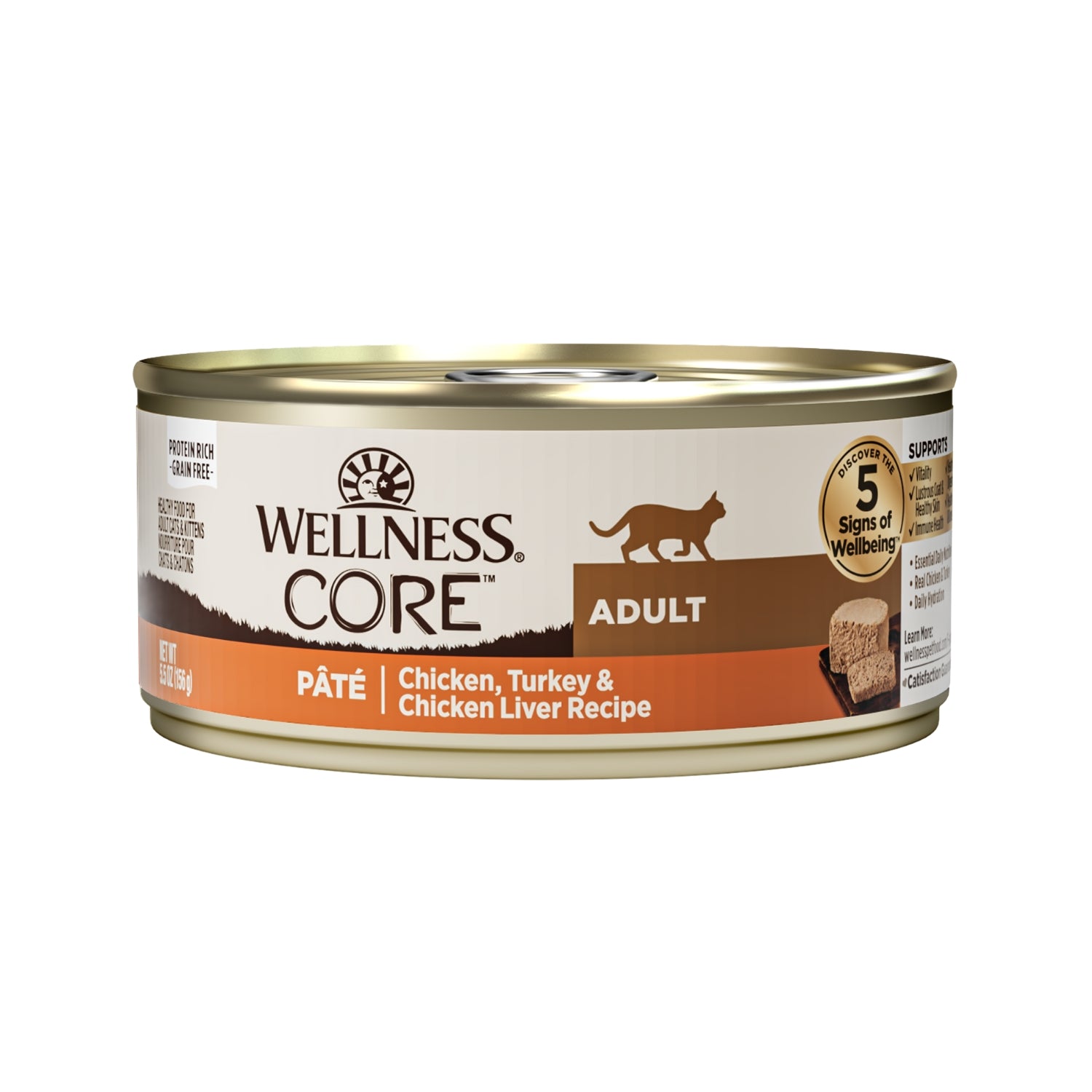 Wellness CORE Grain-Free Chicken, Turkey & Chicken Liver Pate Canned Cat Food