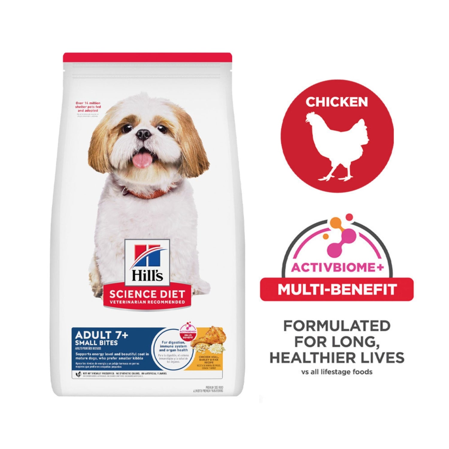 Science Diet Mature Longevity Small Bites Chicken Meal Rice & Barley Recipe Dry Dog Food