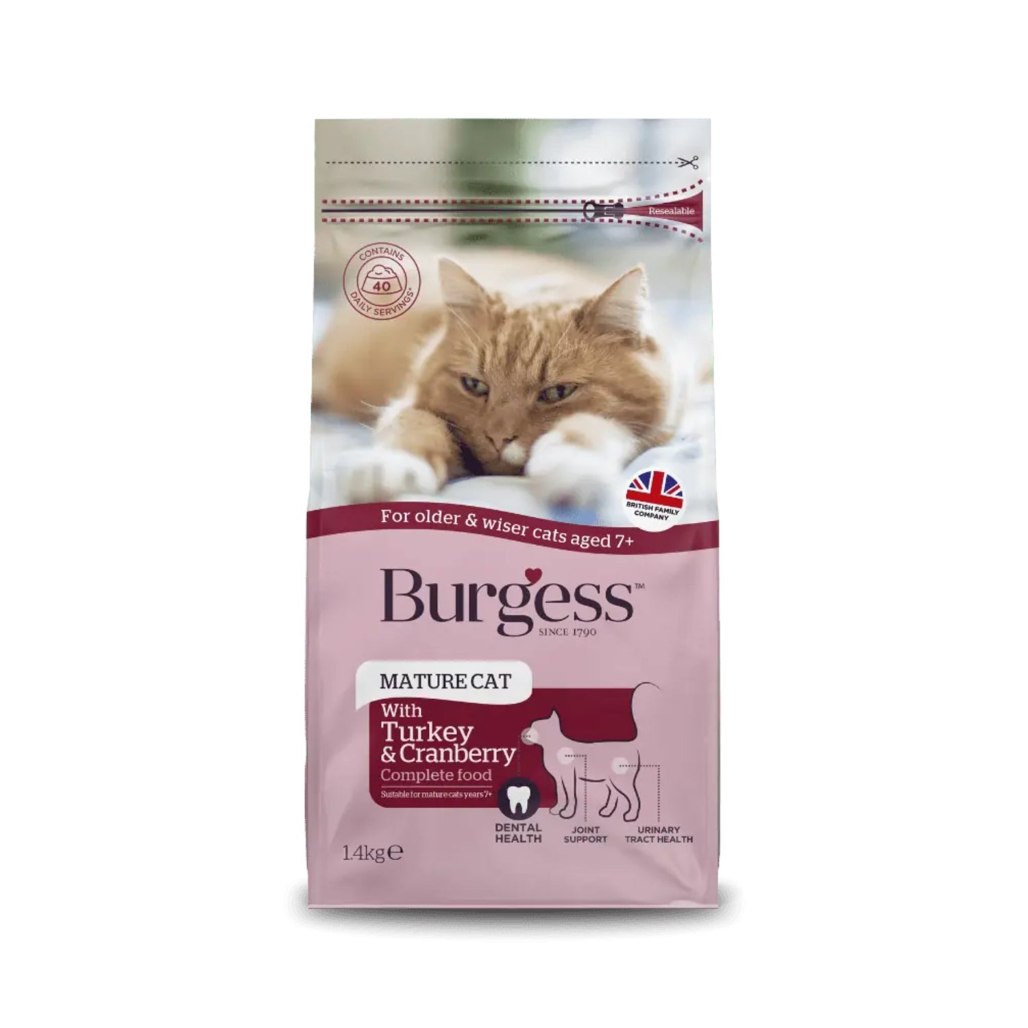 Burgess Turkey & Cranberry Mature Dry Cat Food