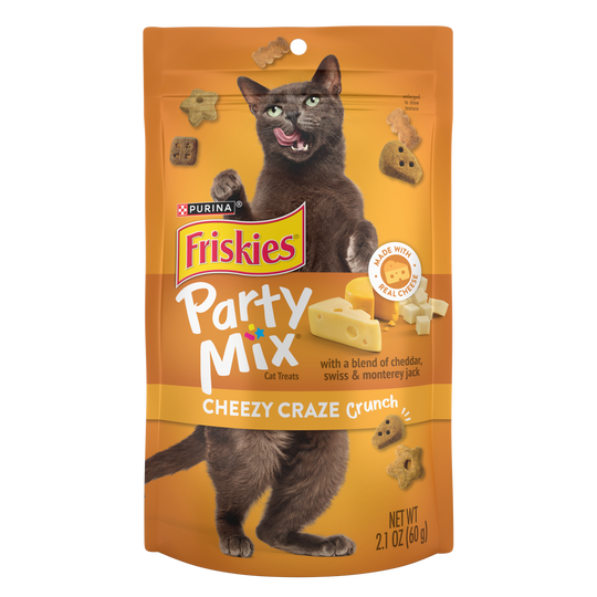 Friskies Party Mix Crunch Cheezy Craze Adult Cat Treats