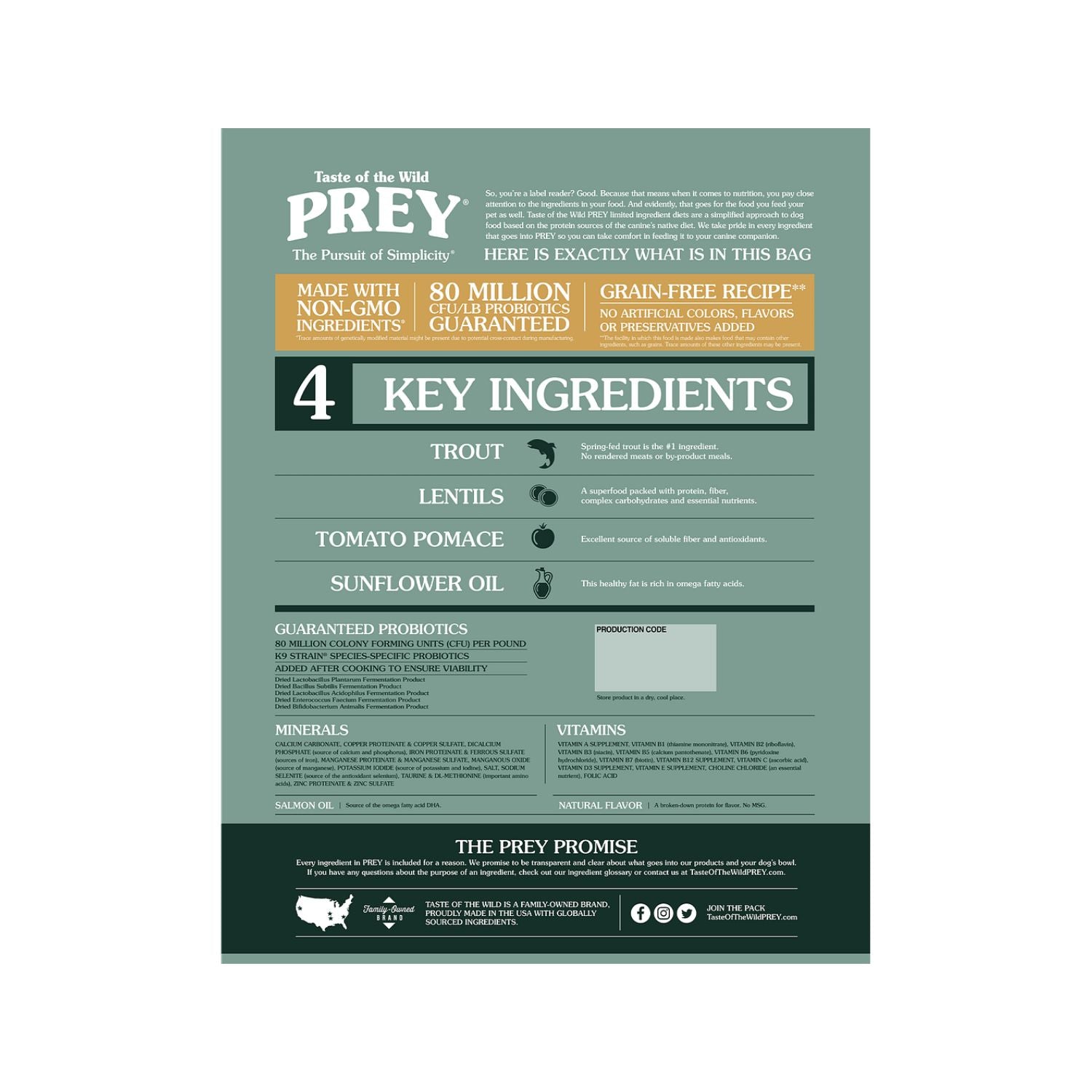 Taste of the Wild Prey Trout Limited Ingredient Recipe Dog Dry Food