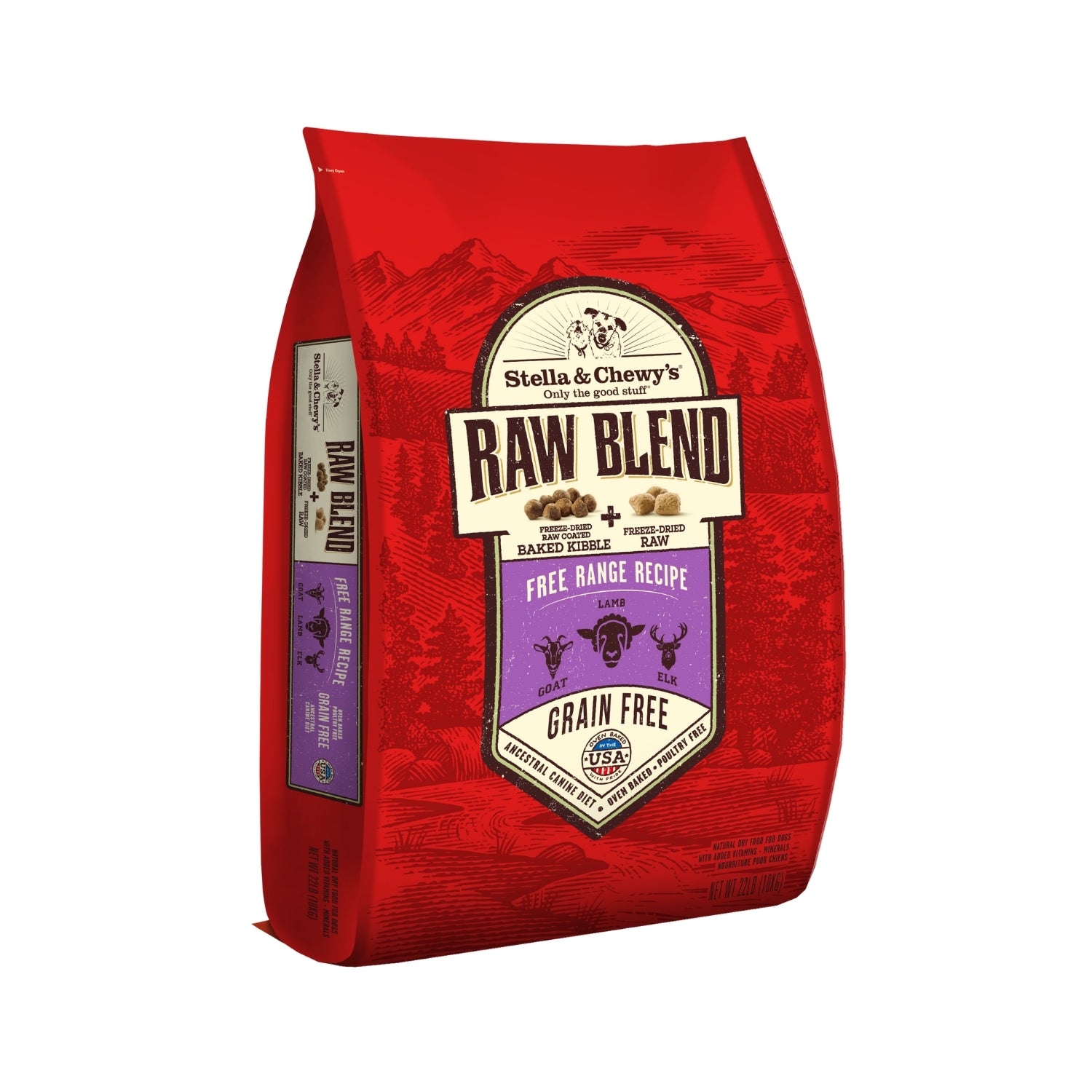 Stella & Chewy’s Raw Blend Kibble Free Range Recipe (Goat, Lamb & Elk) Grain-Free Dry Dog Food