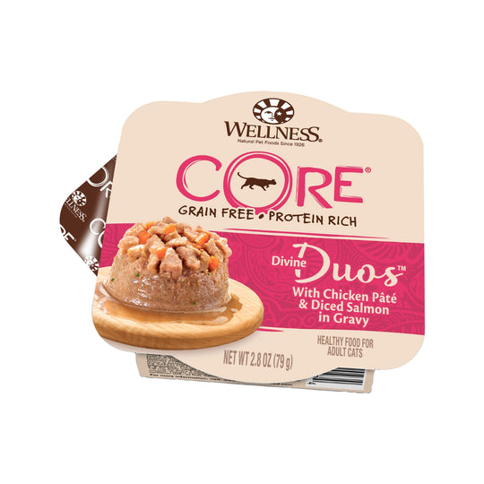 Wellness CORE Divine Duos Chicken Pate & Diced Salmon Pate Wet Cat Food