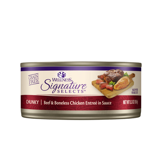 Wellness CORE Signature Selects Grain-Free Chunky Beef & Boneless Chicken Entree Canned Cat Food