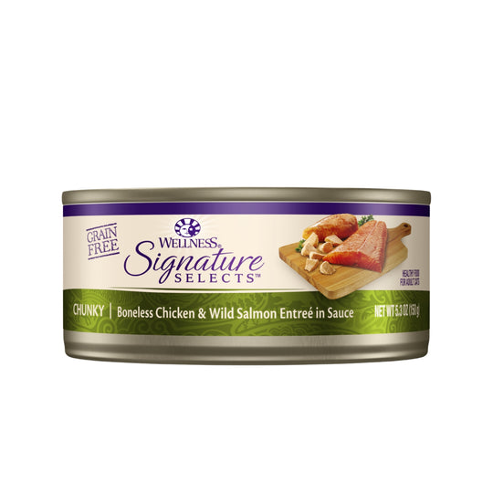 Wellness CORE Signature Selects Grain-Free Chunky Boneless Chicken & Wild Salmon Entrée Canned Cat Food