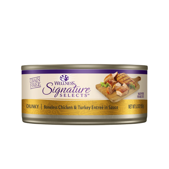 Wellness CORE Signature Selects Grain-Free Chunky Chicken & Turkey Entrée Canned Cat Food