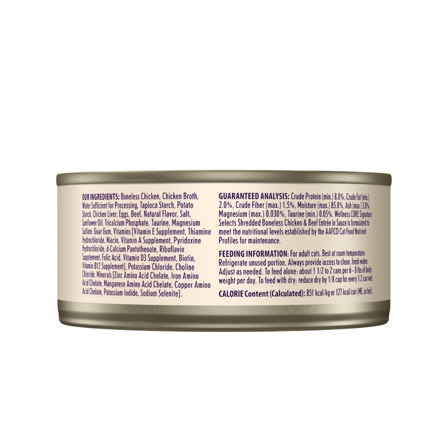 Wellness CORE Signature Selects Grain-Free Shredded Boneless Chicken & Beef Entrée Canned Cat Food