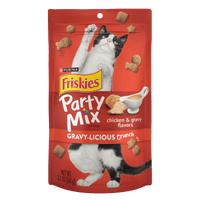 Friskies Party Mix Crunch Gravy-licious Chicken & Gravy Adult Cat Treats