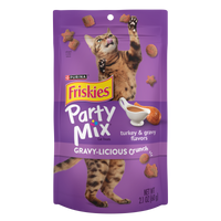 Friskies Party Mix Crunch Gravy-licious Turkey & Gravy Adult Cat Treats
