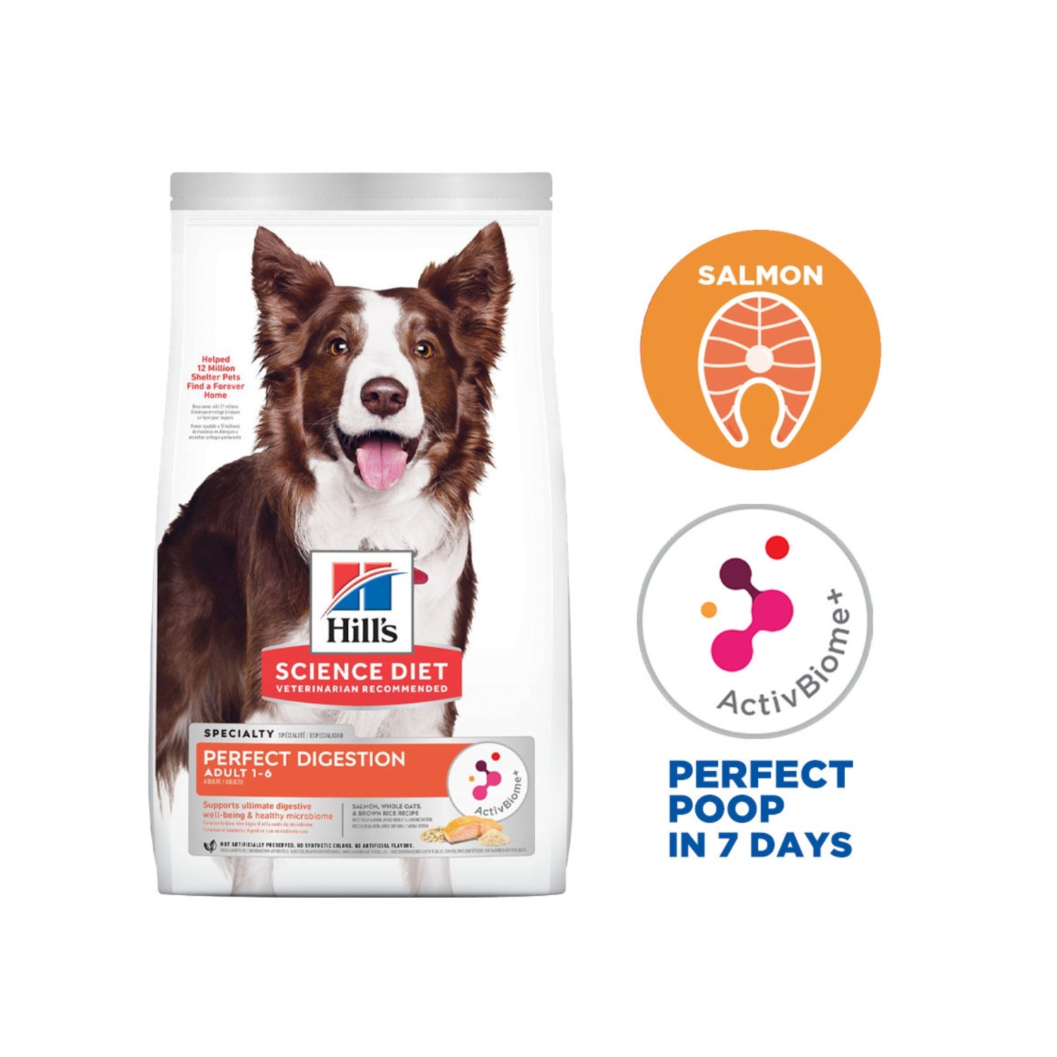 Science Diet Adult Perfect Digestion Salmon, Whole Oats & Brown Rice Recipe Dry Dog Food