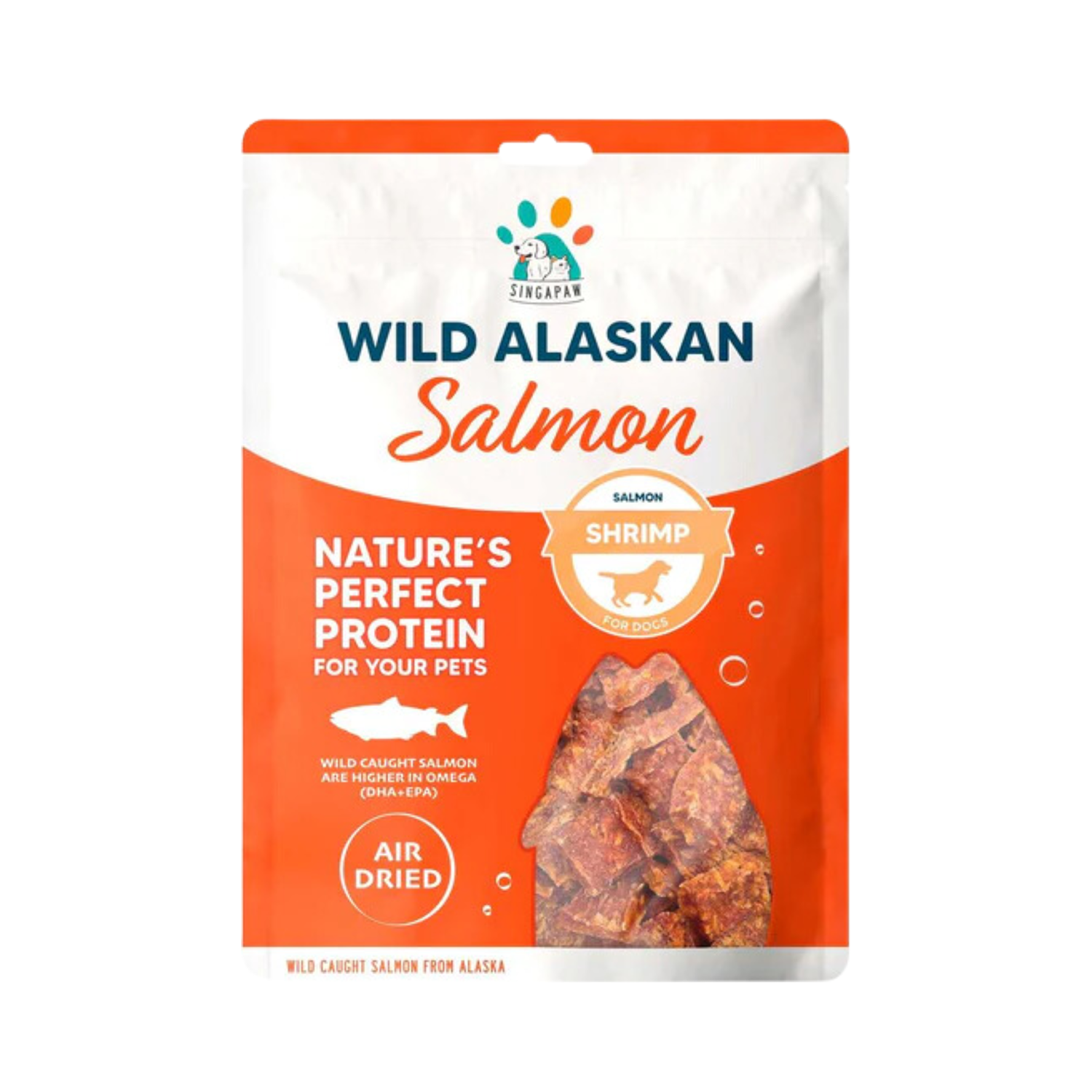 Singapaw Wild Alaskan Salmon & Shrimp Air-Dried Dog Treats