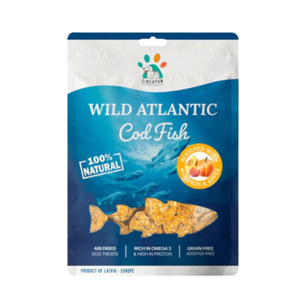 Pet Cod Fish Singapaw Wild Atlantic Cod Fish With Pumpkin Grain-Free Air-Dried Dog ...