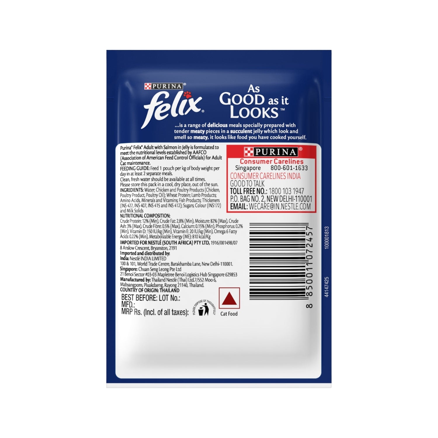 Felix Salmon in Jelly Pouch Cat Food