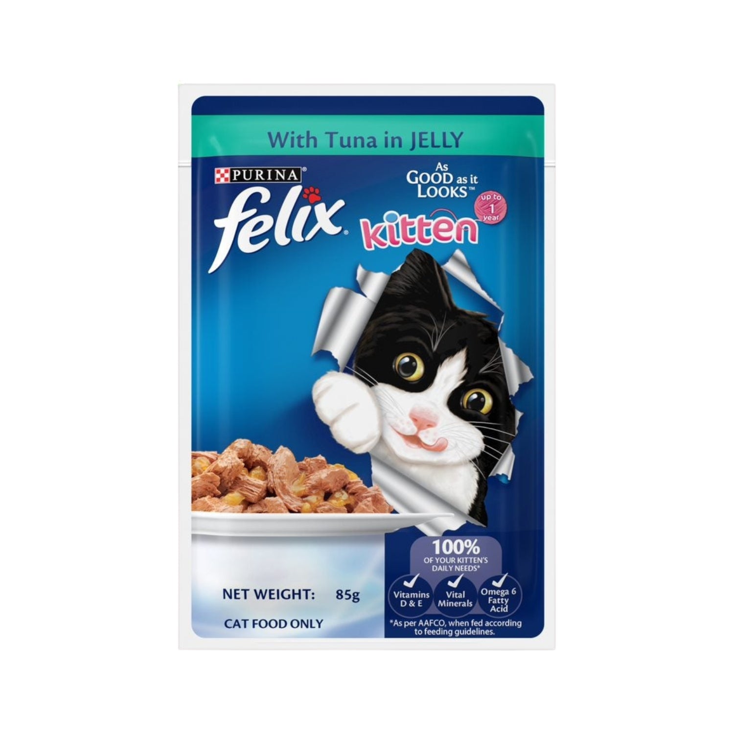 Felix Kitten Tuna in Jelly Pouch Cat Food