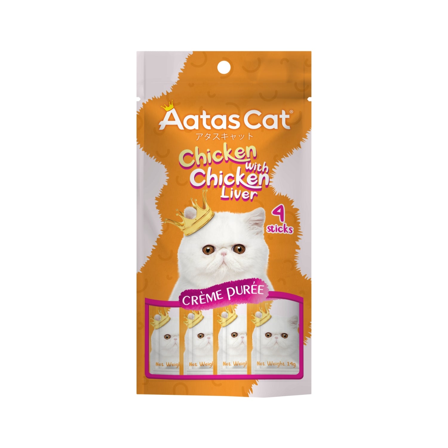 Aatas Cat Crème Purée Chicken with Chicken Liver Liquid Cat Treats