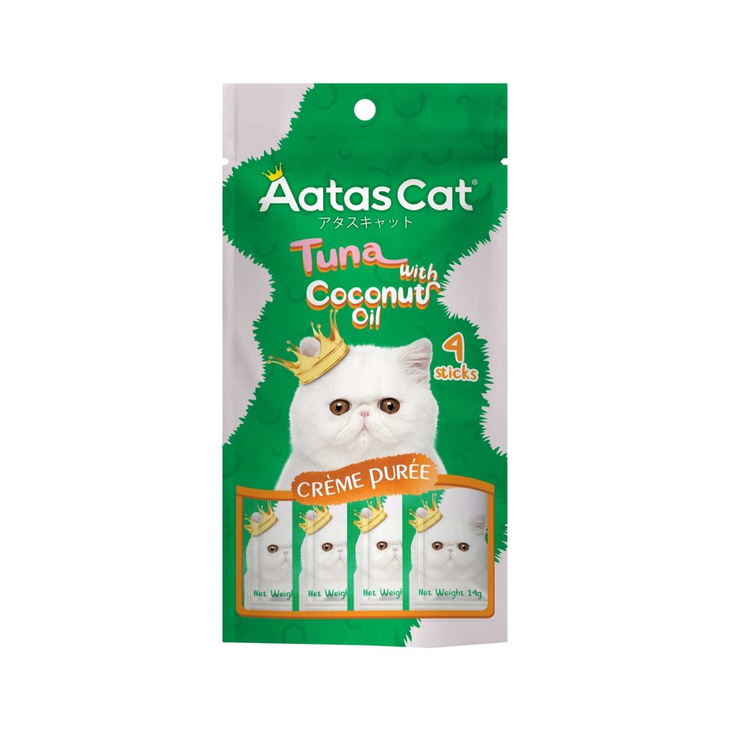 Aatas Cat Crème Purée Tuna with Coconut Oil Liquid Cat Treats