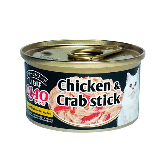 Ciao White Meat Chicken Fillet & Crabstick In Jelly Canned Cat Food 75g