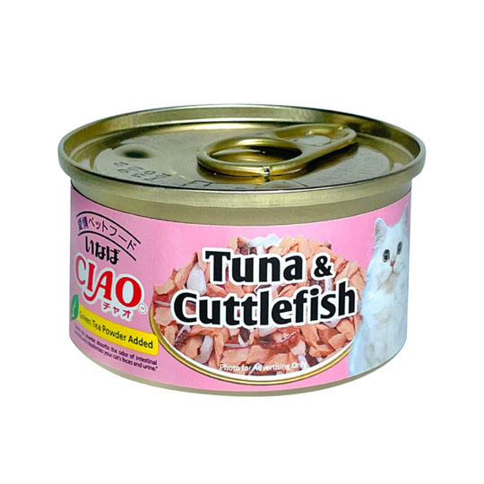 Ciao White Meat Tuna & Cuttlefish In Jelly Canned Cat Food 75g