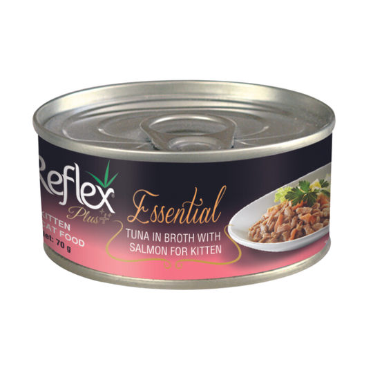 Reflex Plus Essential Tuna in Broth with Salmon for Kitten cat canned food