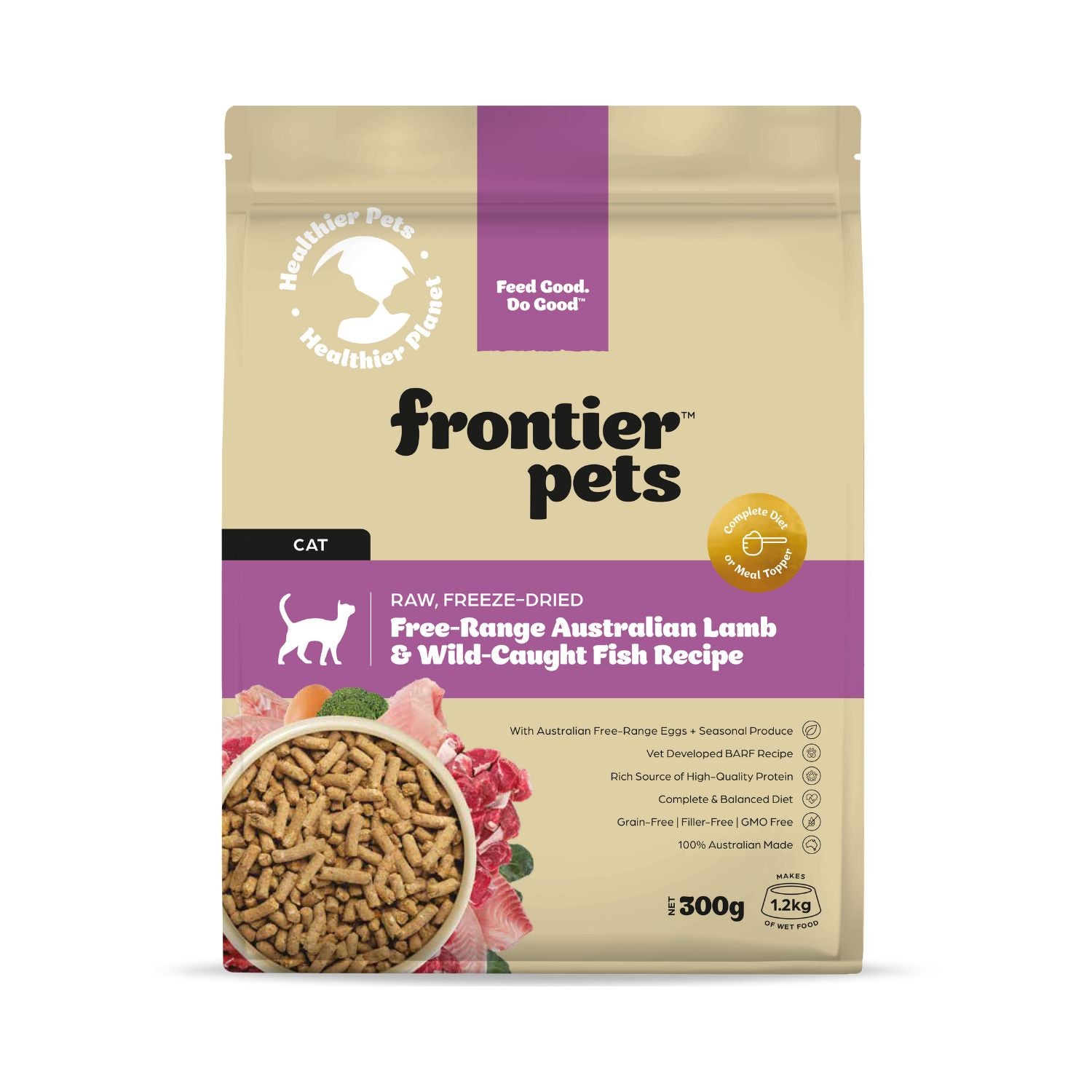 Frontier Freeze-Dried Wild Caught Australian Fish and Free Range Lamb Adult Cat food