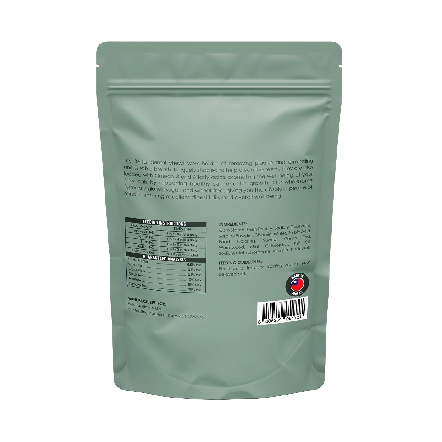 The Better Dental Chews Green Tea + Mint + Chlorophyll