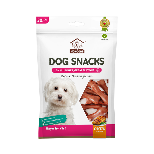 HOWBONE Dog Snacks Mini Bone Chicken Flavour