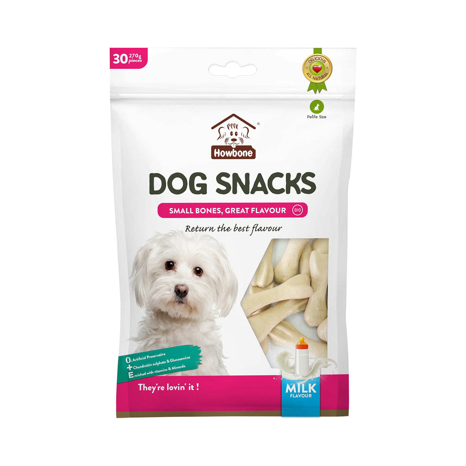 HOWBONE Dog Snacks Mini Bone Milk Flavour