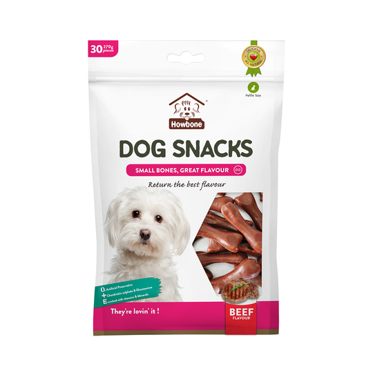 HOWBONE Dog Snacks Mini Bone Beef Flavour