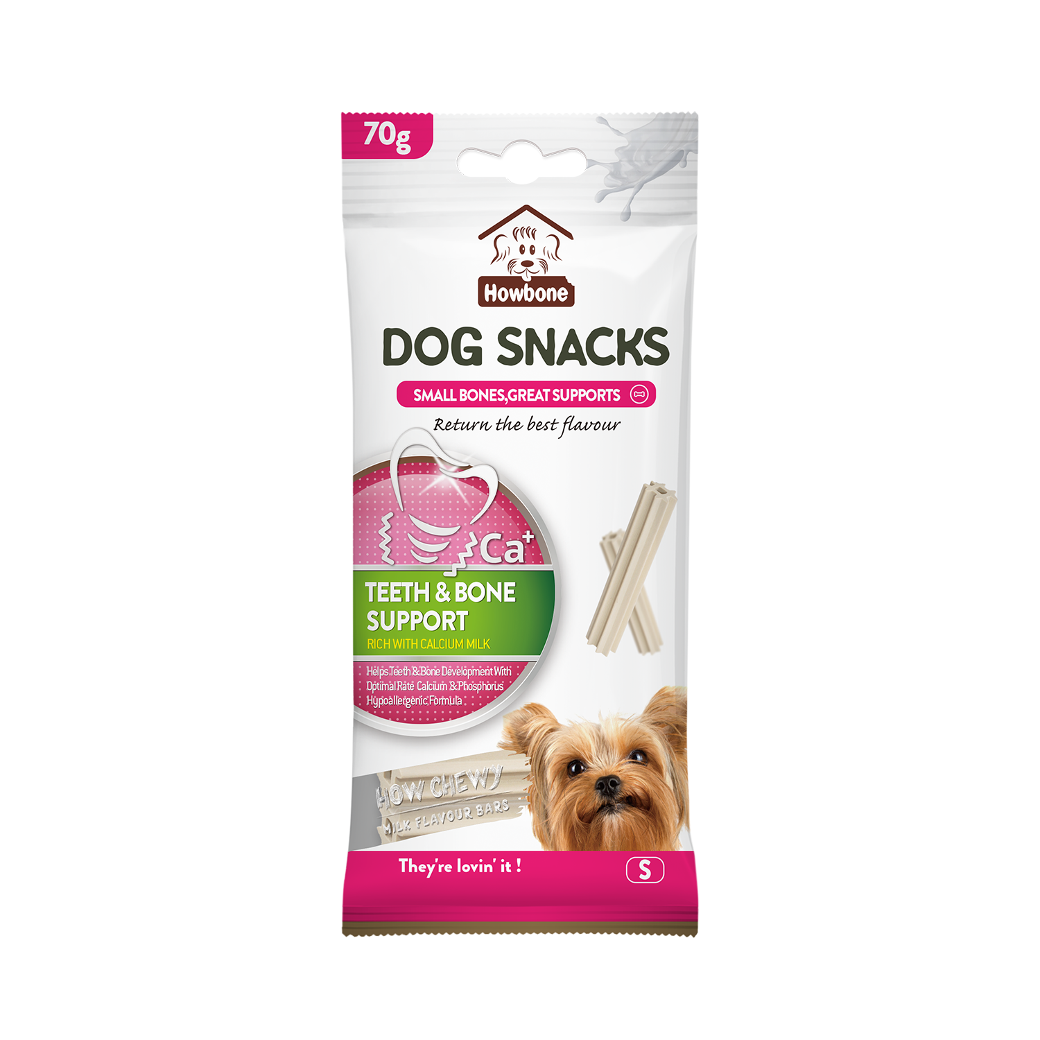 HOWBONE Dog Snacks How Chewy Small Milk flavor Teeth & Bone support bars