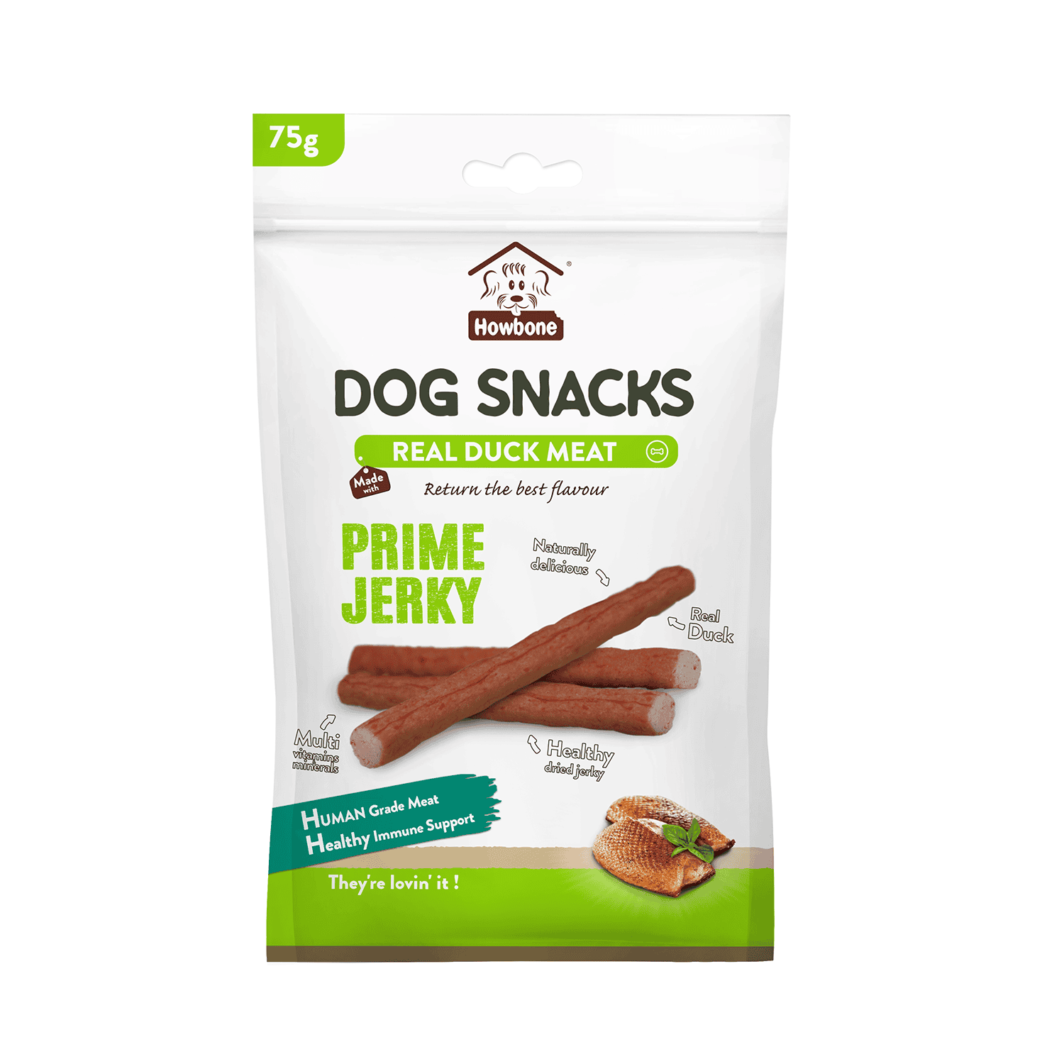 HOWBONE Dog Snacks Prime Jerky Duck Sticks Pets Station