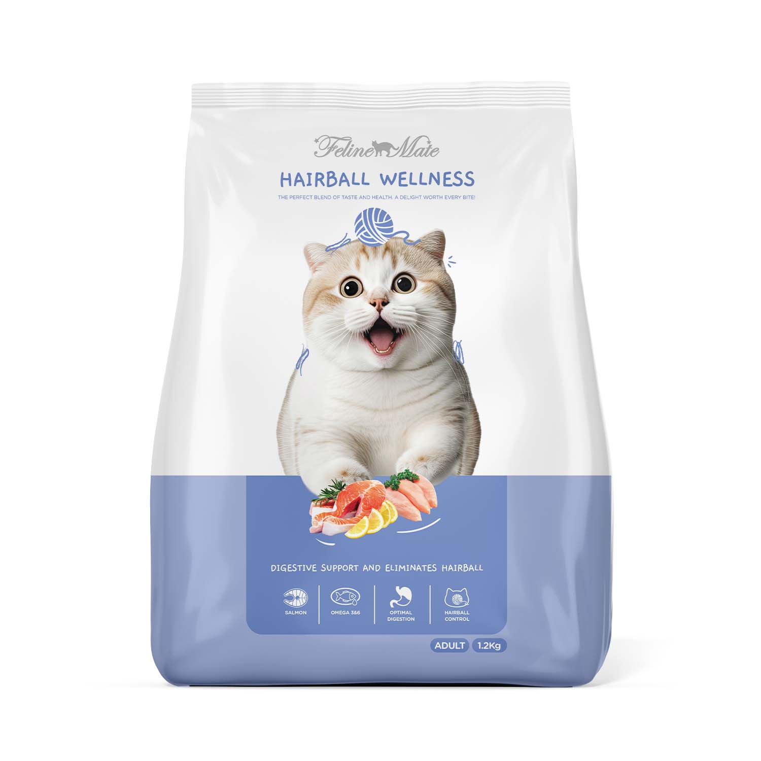 Feline Mate Hairball Wellness Cat Dry Food with Salmon