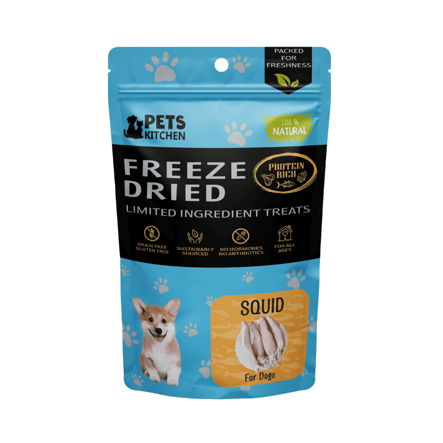 Pets Kitchen Freeze Dried Squid Treats For Dogs