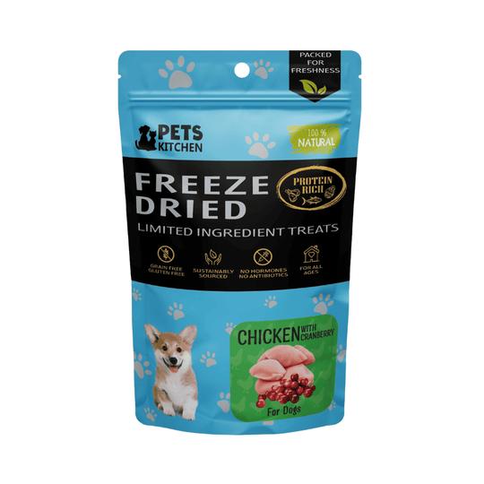 Pets Kitchen Freeze Dried Chicken with Cranberry Treats For Dogs