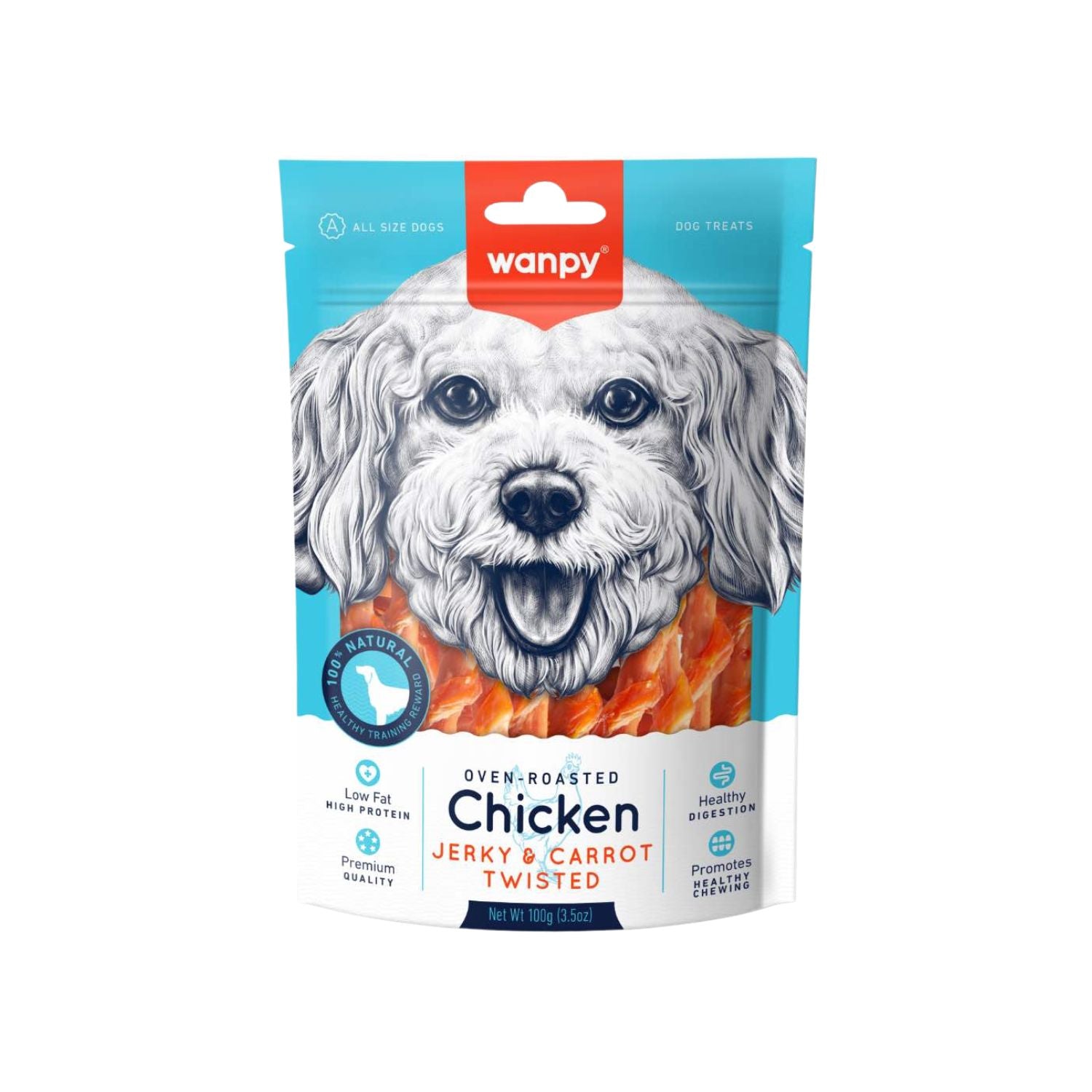 Wanpy Oven-Roasted Chicken Jerky & Carrot Sticks Dog Treats