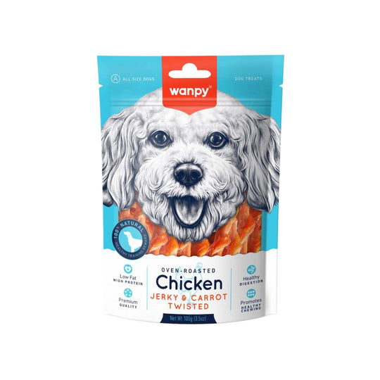 Wanpy Oven-Roasted Chicken Jerky & Carrot Sticks Dog Treats