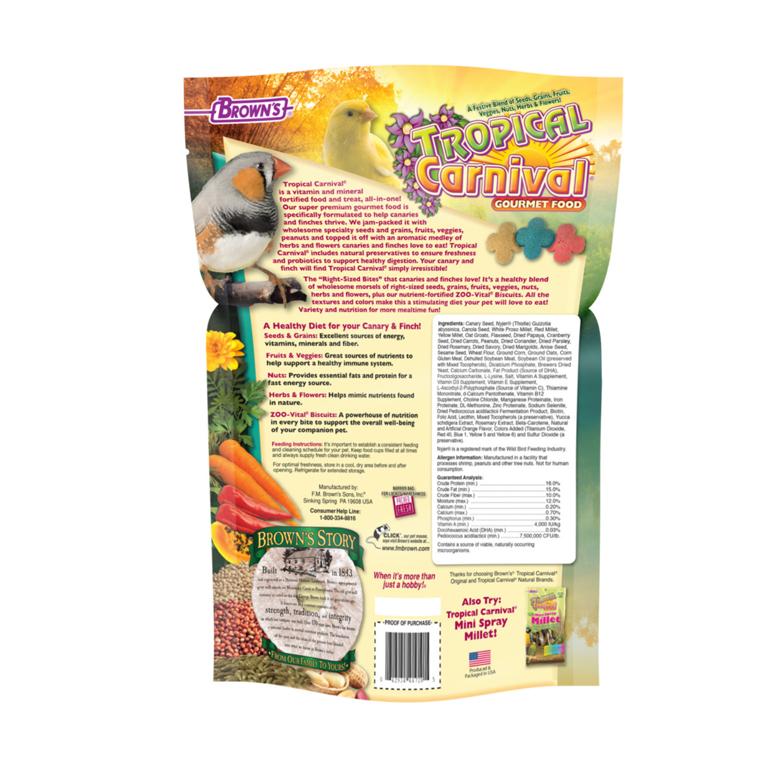 Brown's Tropical Carnival Canary & Finch Food