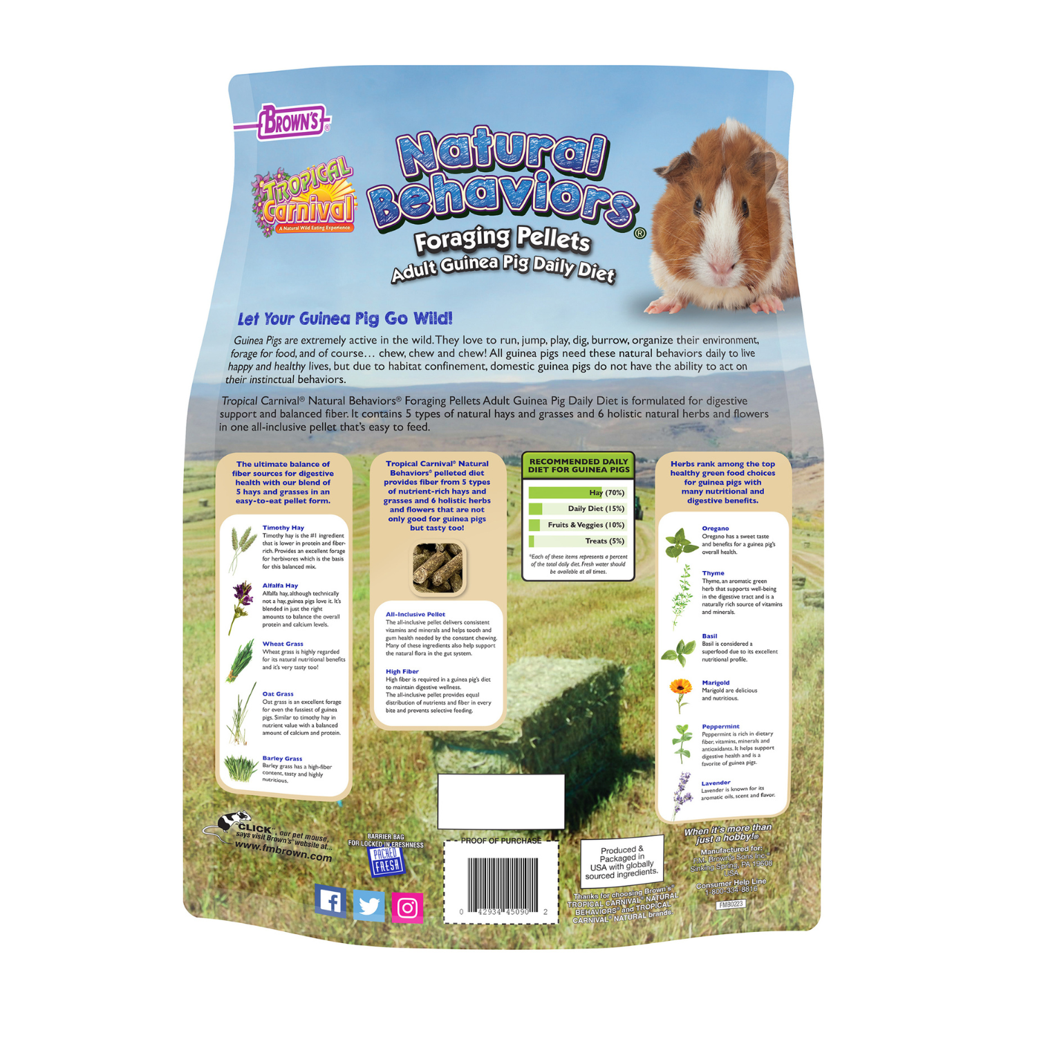 Tropical Carnival® Natural Behaviors Foraging Pellets Adult Guinea Pig Daily Diet